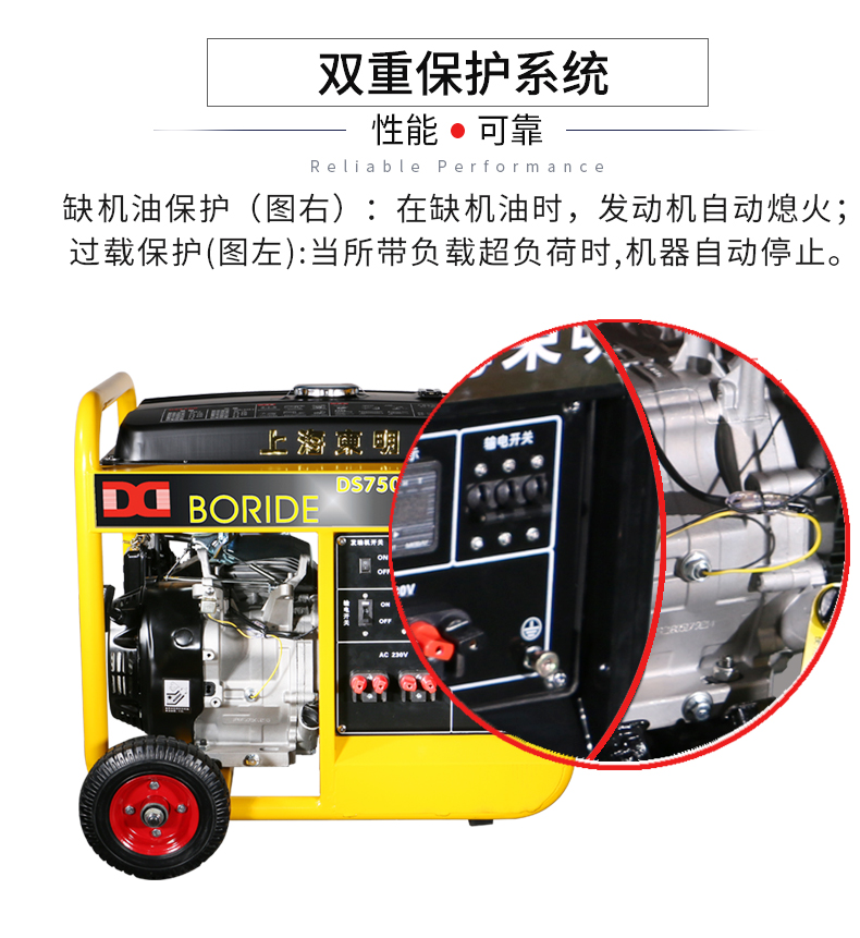 BR系列單三相6kw汽油發(fā)電機特點