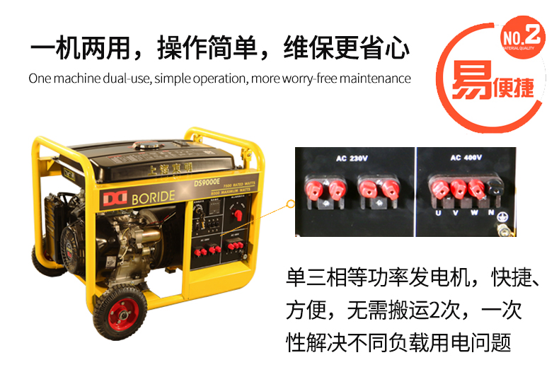 BR系列單三相7kw汽油發(fā)電機特色