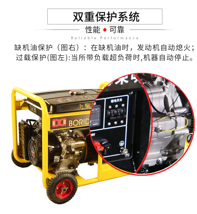 BR系列單三相7kw汽油發(fā)電機特點